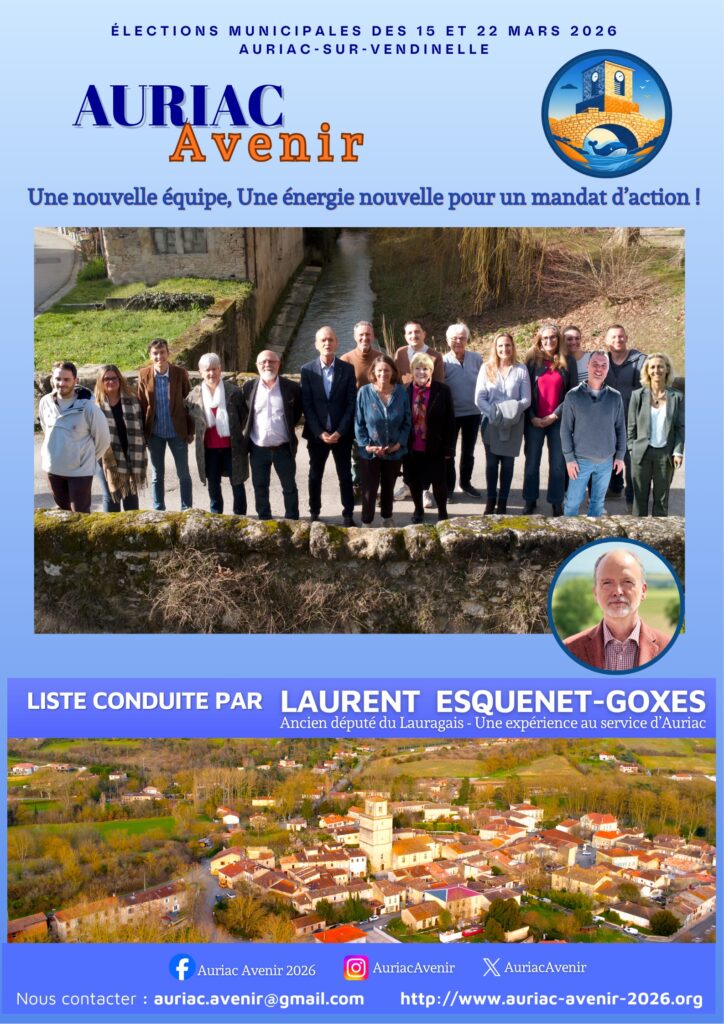 Auriac Avenir la liste du renouveau pour Auriac-sur-Vendinelle